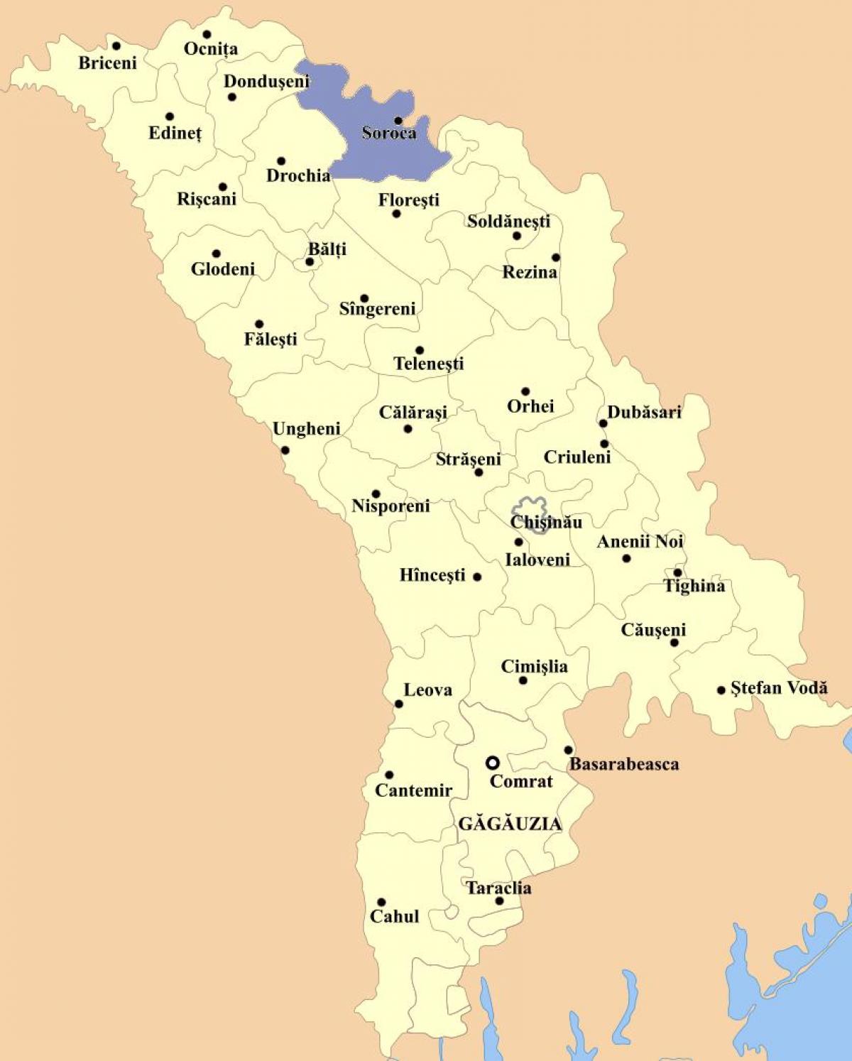 Mapa cahul Moldavija