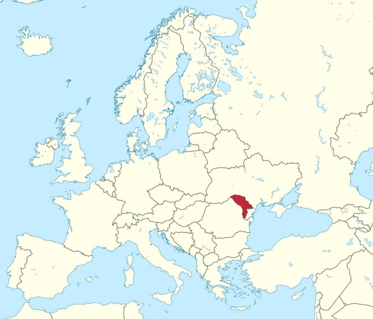 Mapa Moldavija evropi